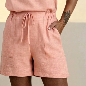 Custom High Quality Linen Women's Shorts with Pockets Custom Size Moq OEM ODM Supplier Manufacturer - Product Image 1