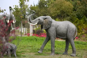 Büyük yaşam boyutu el yapımı fiberglas gerçekçi fil heykeli hayvan heykel