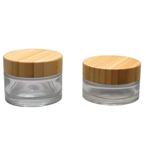 Giá rẻ màu nâu mờ mờ lọ thủy tinh màu đen với nắp Nhựa Tre - Product Image 3