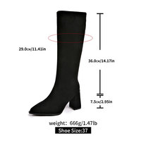 Nouvelles Bottes Hautes Femme Style Tendance Talons Hauts Sexy 7cm 36CM Couleur Unie Bottes Longues Coutures Ondulées Fermeture Éclair Latérale CFen005