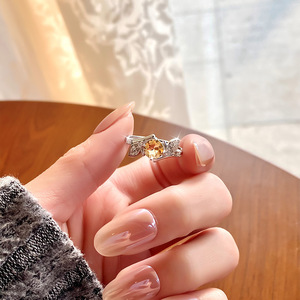 9 Fine 925 Silver Bamboo 6mm Round cut Crystal <b>Ring</b> <b>Adjustable</b> Natural Stones Party Wear Jewelry for Women Wholesale - Product Image 4