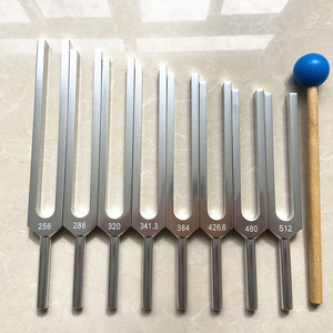 Calidad de exportación, venta directa de fábrica, juego de diapasones de 8 piezas, diapasones de enseñanza de aleación de aluminio o acero, 256-512HZ. - Product Image 3