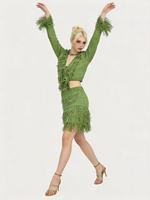 Ensemble jupe et cardigan court en tricot à franges pour femme, col en V, à nouer devant, jupe évasée au-dessus du genou, style Y2K, sexy, pour soirée et club, vente en gros OEM 3D