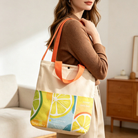 Sac fourre-tout en toile robuste et durable avec poche avant et bouton-pression pour des courses écologiques, des vacances d'été et des voyages