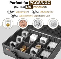 Boîte de rangement pour pièces de monnaie classées, capacité de 120 plaques NGC/PCGS, étui de collection de pièces sécurisé avec serrures à combinaison