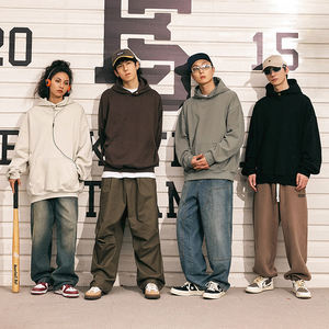 เสื้อสเวตเตอร์ลำลองลายพรางผ้าฝ้ายพิมพ์ลายโลโก้ได้ตามต้องการเสื้อมีฮู้ดสำหรับผู้ชายแบบเรียบง่ายใส่ได้ทั้งชายและหญิง - Product Image 4