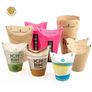 Eco Friendly Disposable Butterfly Coffee Paper Cup Easy To Use Biodegradable Fries Paper Cups