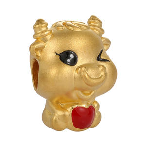 2025 cultura del zodiaco estilo lindo 24K oro micro-duro oro puro pulsera en forma de vaca con cuentas joyería de oro de lujo - Product Image 2