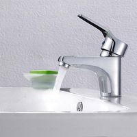 Grifo Mezclador Monomando Comercial de Aleación de Zinc para Lavabo, Montado en Cubierta, Agua Fría y Caliente, para Proyectos de Baños Escolares