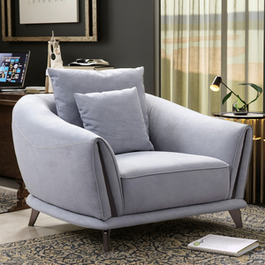 <span class=keywords><strong>Fauteuil</strong></span> compact confortable pour chambre à coucher coin de lecture petite chaise d'appoint en tissu avec rembourrage doux forme carrée pour appartement Villa - Product Image 1