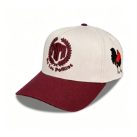 Gorra de Béisbol de 5 Paneles con Logotipo Personalizado, Bordado 3D en Relieve, Tela Herringbone, Venta al Por Mayor, Gorras Deportivas Unisex con Cierre a Presión
