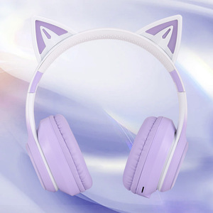 Headworn Blue Tooth Headset Mz-618 Gradual Color Oreilles de chat à la vapeur Cat-Ear Shaped Bread Glow Casque de jeu vidéo - Product Image 3