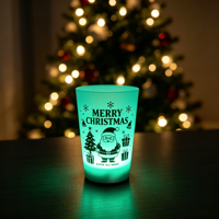 Neue Halloween- und Weihnachts-Leuchtbecher mit Batteriebetrieb, Farbwechselnde LED-Becher für Feiertagsdekoration und Geschenke
