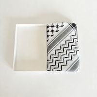 Écharpe Shemagh pour hommes musulmans arabes, logo personnalisé, style turban carré, motif ethnique à carreaux, fabriquée en tissu maille polyester, 140 x 140 cm