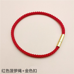 <b>Red</b> Pineapple Rope <b>Bracelet</b> 3Mm Gold Clasp Unisex Gift Jewelry - Product Image 1