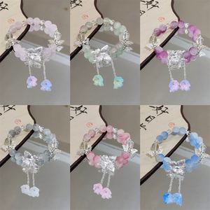 Bracelet en perles style romantique, bijoux fantaisie, breloques papillon en cristal pour femme, vente en gros - Product Image 4