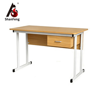 Table d'enseignant en bois et métal pour bureau d'angle, maison et salle de classe, hauteur fixe avec tiroirs de rangement – Vente en gros