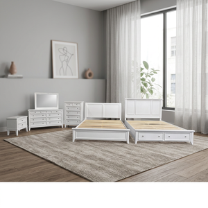 Modern Black Tufted <b>Queen</b> <b>Size</b> Bedroom Furniture Set Mirrored Accents 5+ Drawers American Design Luxury Home <b>Bed</b> Dresser - Product Image 3