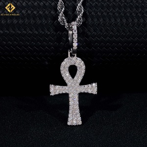 Colgante de Cruz con Incrustaciones de Moissanita en Plata de Ley 925, Joyería Hip Hop de Alta Calidad para Hombres y Mujeres - Product Image 4