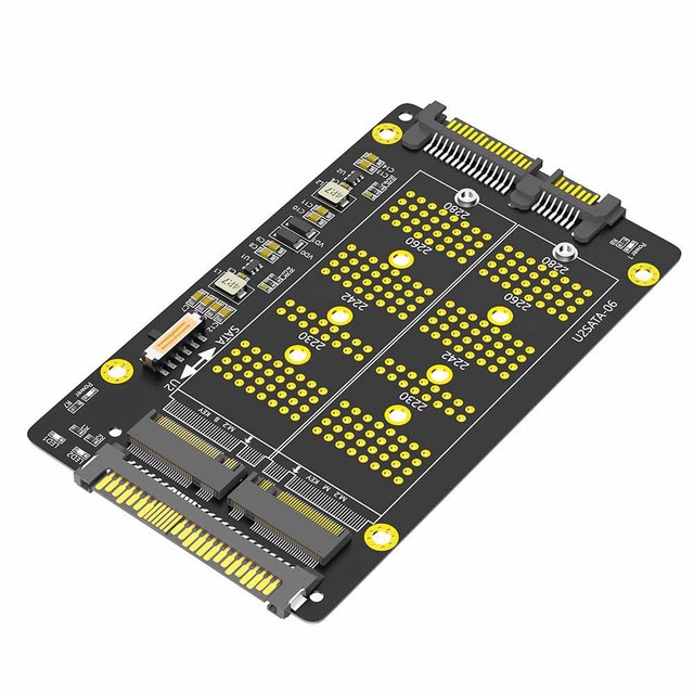 2 in 1 M.2 NVME PCI-E SSD to U.2 SFF-8639 SATA Adapter Card
