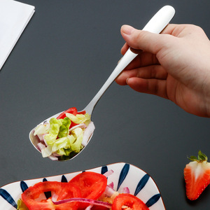 304 Stainless Steel Spoon <b>Set</b> Thickened Flat Bottom Rice Spoon Deepened <b>Square</b> Ladle Creative Ice Cream Spoon Durable Dining - Product Image 2