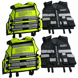 Gilet de sécurité haute visibilité noir et jaune, vêtements de sécurité réfléchissants, uniforme de garde de sécurité, veste de travail, gilet tactique - Product Image 1