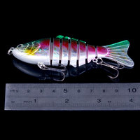 Umpan Ikan Bass Buatan 10CM/15.6G, Swimbait 6 Segmen Multi Jointed, Umpan Pancing Keras.