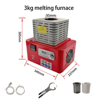 Four à induction pour la fusion de bijoux, mini four de laboratoire pour la fusion de l'or, de l'argent et du cuivre, 1 kg/2 kg/3 kg, 5000 W