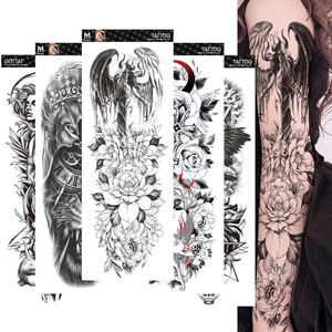 Adesivo per tatuaggi neri inferiori Sexy di nuovo Design di alta qualità etichetta privata personalizzata adesivo per tatuaggi Mehndi a braccio intero