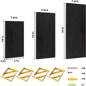 4 Piece Wooden <strong>Wall</strong> Mounted <strong>Shelving</strong> for Bathroom Decoration Bedroom Living Room and <strong>Plants</strong> - Product Image 2