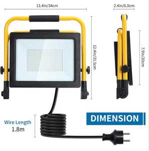 Lampe de travail LED portable, projecteur lumineux avec trépied réglable, lumière de chantier extérieure étanche IP66 - Product Image 2