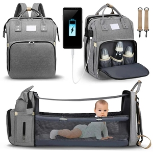 Sac à dos de maternité portable imperméable personnalisé, grande capacité, sac à dos de maternité pliable, sac à langer pour bébé - Product Image 4