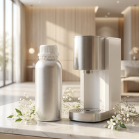 Bouteille en aluminium mat de 500 ml avec bouchon blanc de 74 mm, finition non réfléchissante, diffuseur d'huiles essentielles, recharge