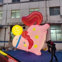 Mascotte gonflable cheval rose lumineuse personnalisée pour la décoration de festivals et de places publiques
