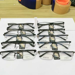 تصفيات فائقة الضوء TR عدسة إطار أزرق رجال الأعمال نصف قراءة نظارات مختلطة الساق مربع بالجملة - Product Image 2