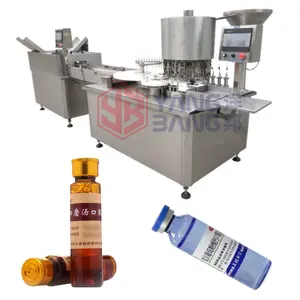 YB-K12 Automatische Kwaliteit Kleine Automatische Glazen Penicilline Fles Vloeibare Orale Vulling Afdichting Capping Machine