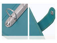 Porte-documents en cuir PU A4, fournitures de bureau, classeur à 3 anneaux, épaisseur 3 mm, personnalisable avec motifs et logos