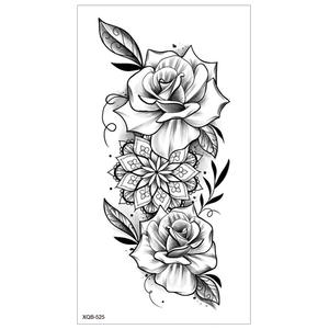 Novedades, Tatuaje Temporal Permanente, Calcomanía de Calavera y Rosa, Tatuaje de Mano de Terror, Flor Equinox, 3D, Media Manga para <span class=keywords><strong>Antebrazo</strong></span> - Product Image 2
