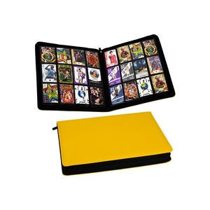 Classeur de cartes à collectionner en cuir PU personnalisé, 9 pochettes, pages intérieures en PP pour cartes de sport, étui uniquement, acrylique, marque OEM/ODM disponible - Product Image 1
