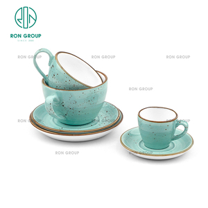 Gran oferta, taza de café de té capuchino de 3,6/6,5 pulgadas de cerámica de melamina azul cielo con asa para café, restaurante, Hotel, uso comercial - Product Image 5