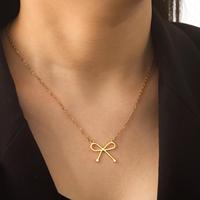 Collier pendentif nœud papillon Myshape pour femmes et filles, en acier inoxydable couleur or, chaîne de cou, ras-de-cou, bijoux de mariage, cadeau, vente en gros