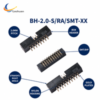 Connecteur de bornier 2,0 mm SMT DIP en laiton plaqué or, mâle, pour carte de circuit imprimé, droit ou à angle droit