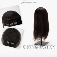 Perruques haut de gamme personnalisées pour femmes intégration résille PE ligne Toppers chinois Remy vierge toupet de cheveux humains