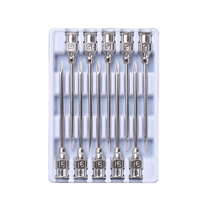 Aghi veterinari in acciaio inossidabile a parete spessa e lunghi per diagnosi e iniezione su suini e ovini, modello Cinquemila e Seicento - Product Image 1