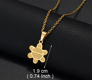 Collar de Acero Inoxidable Chapado en Oro con Mapa de Puerto Rico, Bandera, Coquí, Rana e Hibisco, Colgante para Mujer y Hombre, Joyería de Moda - Product Image 6