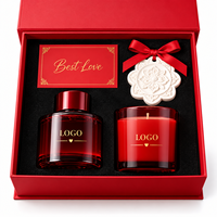 Ensemble cadeau personnalisé OEM de bougies parfumées de luxe et diffuseur à bâtonnets pour la Saint-Valentin avec pierre de plâtre parfumée pour les amoureux