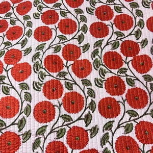 <b>Large</b> Cotton Casual <b>Weekender</b> Travel <b>Bag</b> <b>Women</b> Handmade Quilted Fabric Duffle Block Printed Floral Lightweight Portable - Product Image 4