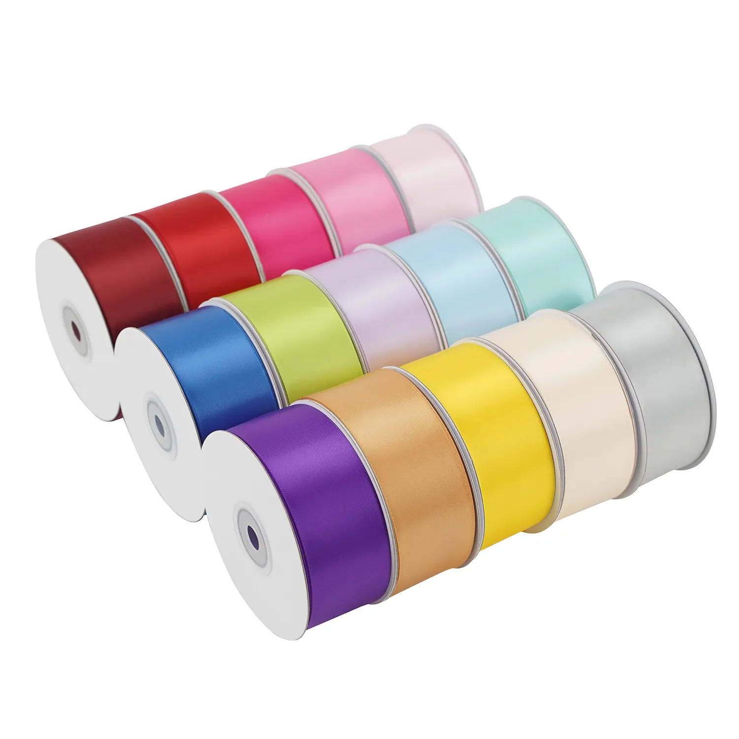 Mode vêtement spectacle 38mm 196 couleurs unies 100 Yards rouleau simple Double face lisse 1 1/2 ruban Satin pour fleurs vêtements