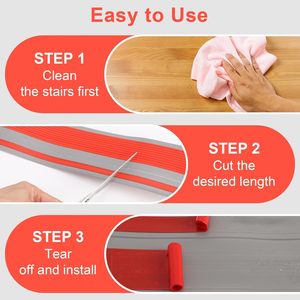 <span class=keywords><strong>Bande</strong></span> <span class=keywords><strong>antidérapante</strong></span> en PVC pour marche d'escalier, adhésive, résistante à l'usure, silencieuse, facile à installer - Intérieur/<span class=keywords><strong>extérieur</strong></span> - Product Image 4