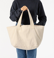 Bolsa de Compras de Lona de Algodón Grande con Logotipo Personalizado, Bolso Tote de Moda con Logotipo